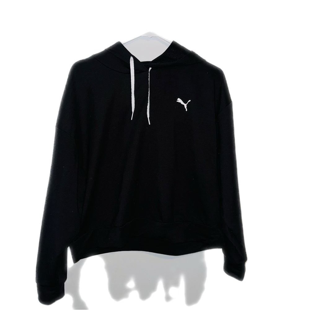 Puma crop hoodie black woman's Large